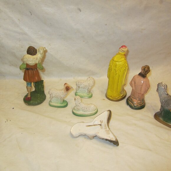 VTG CHALK WARE NATIVITY SET PIECES - Picture 7 of 8